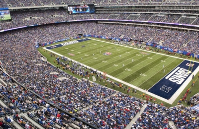 le stade MetLife, domicile des New York Giants, l'équipe de football américain de la National Football League