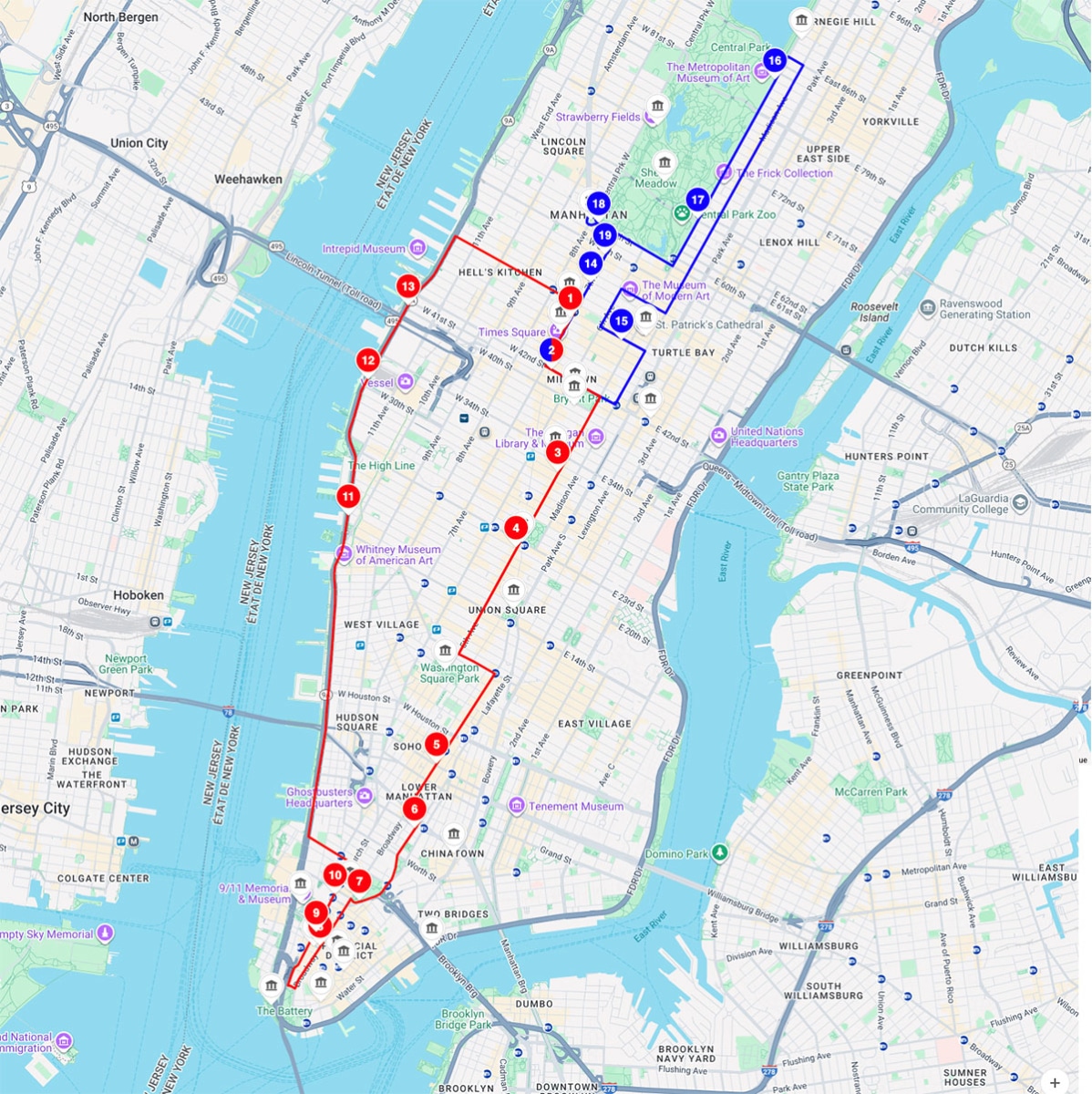 Circuits en bus touristique à New York