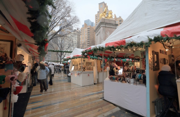 Marché de Noël à Columbus Circle à New York