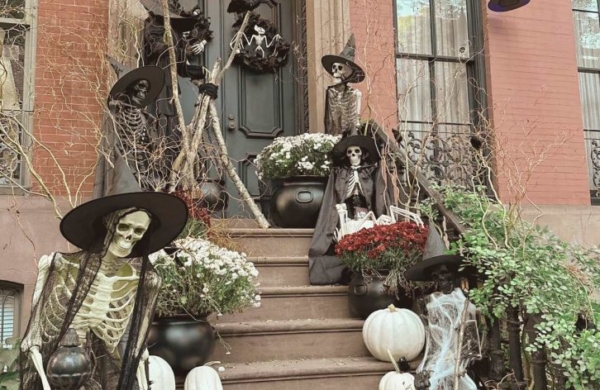 Maison décorée pour Halloween à Greenwich Village