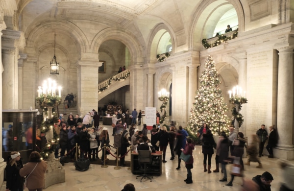 Hall d'entrée de la New York Public Library à New York