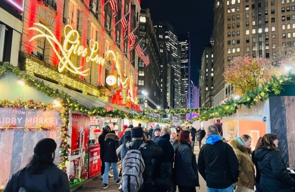 Marché de Noël devant Macy's à New York