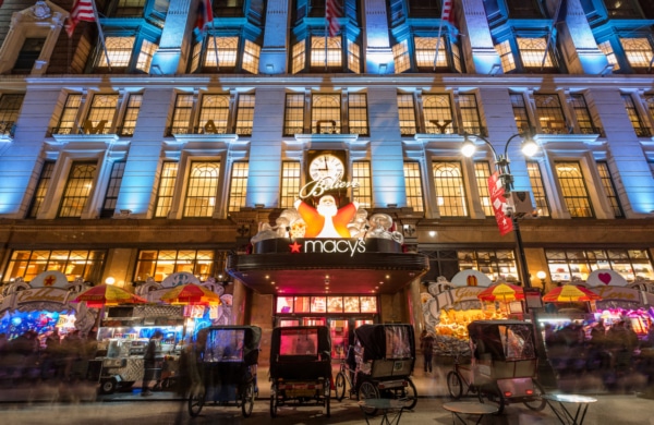 Devanture de Macy's à Noël