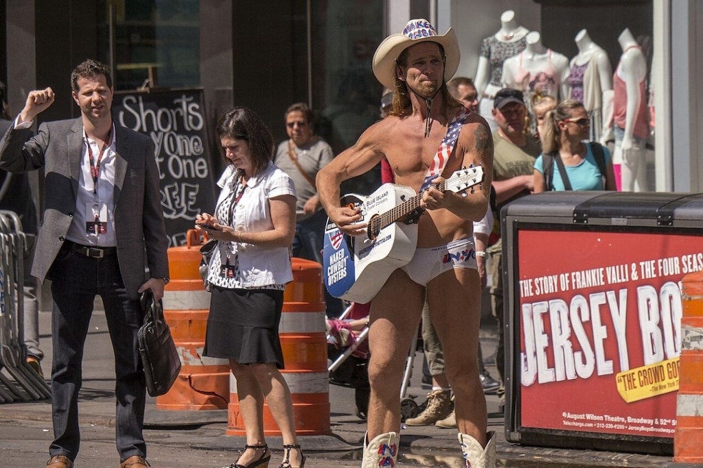 The Naked Cowboy à Times Square