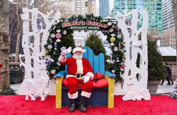 Père Noël à Bryant Park à New York