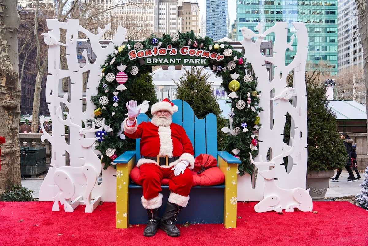 Père Noël à Bryant Park à New York