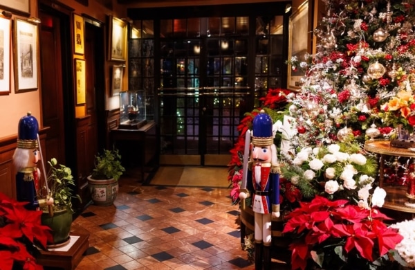 Restaurant River Café décoré à Noel à New York