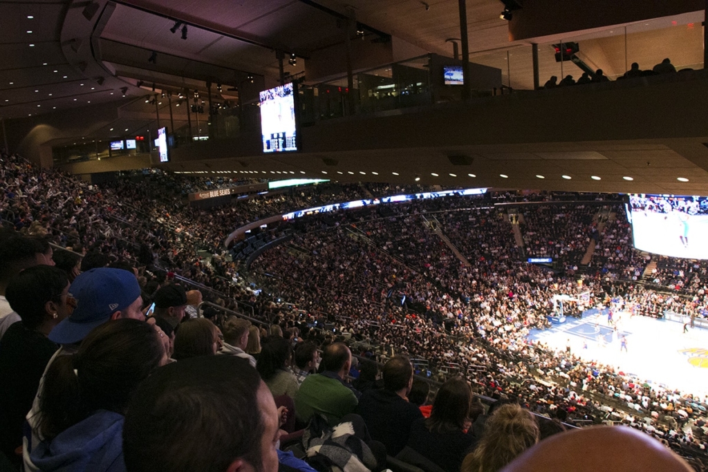 Vue intérieure de la salle de basket des New York Knicks, NBA