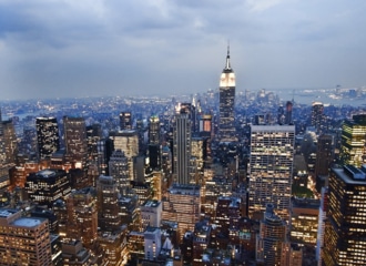 Vue aérienne de Manhattan et de l'Empire State Building