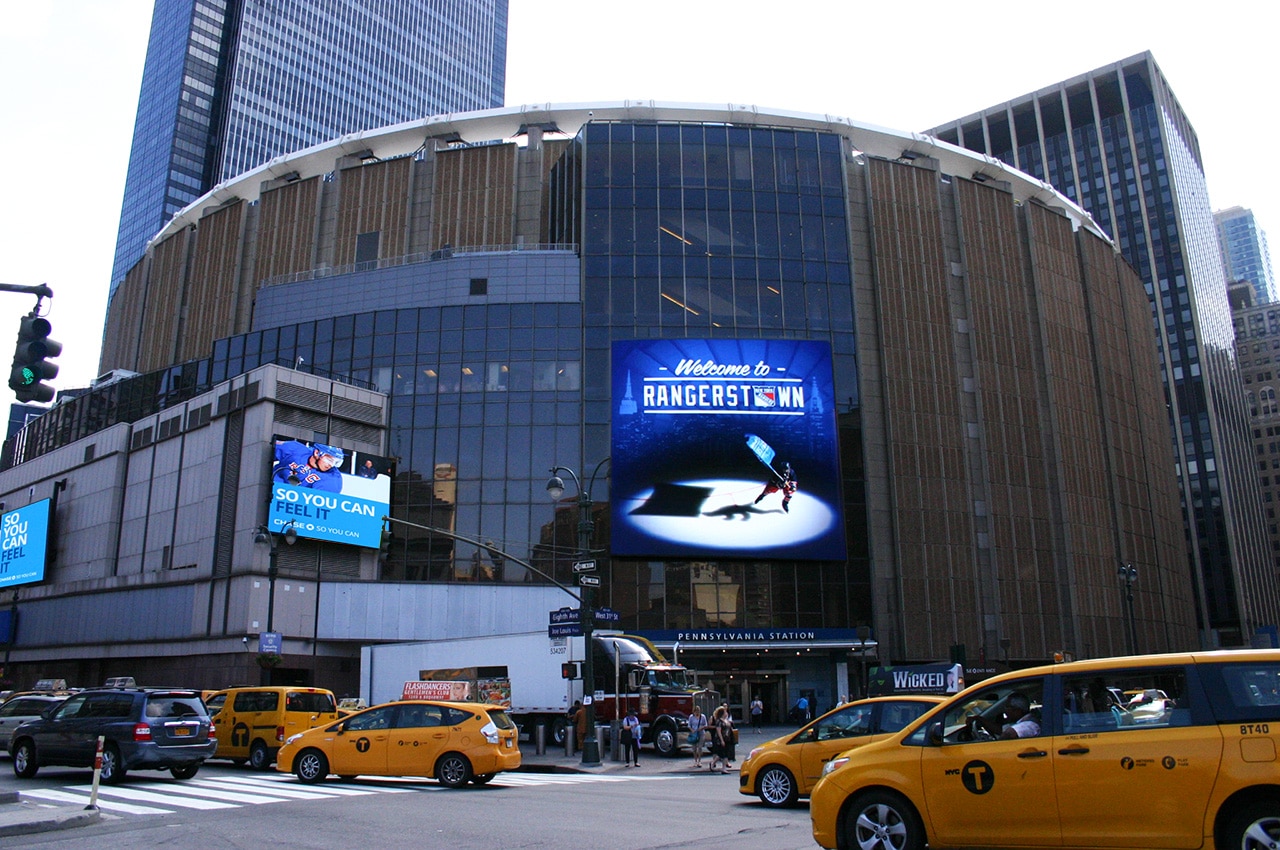 Le Madison Square Garden un jour de match des New York Rangers