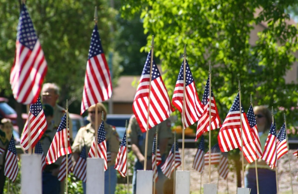 Les drapeaux du Memorial Day à New York