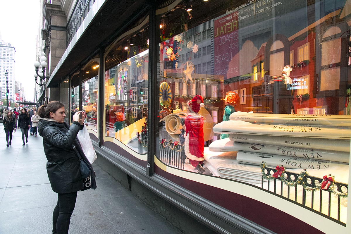 Vitrine de Noel à Macy's New York