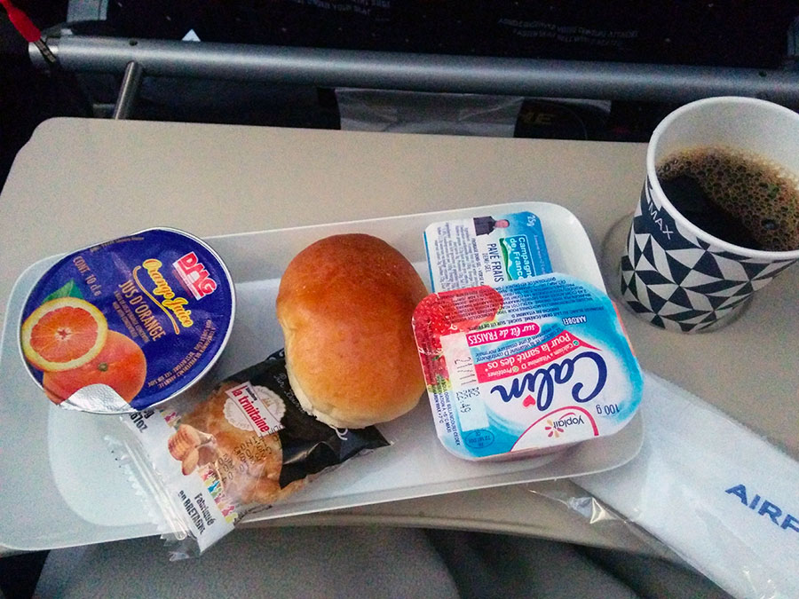 Plat proposé dans l'avion Airbus 380 Air France