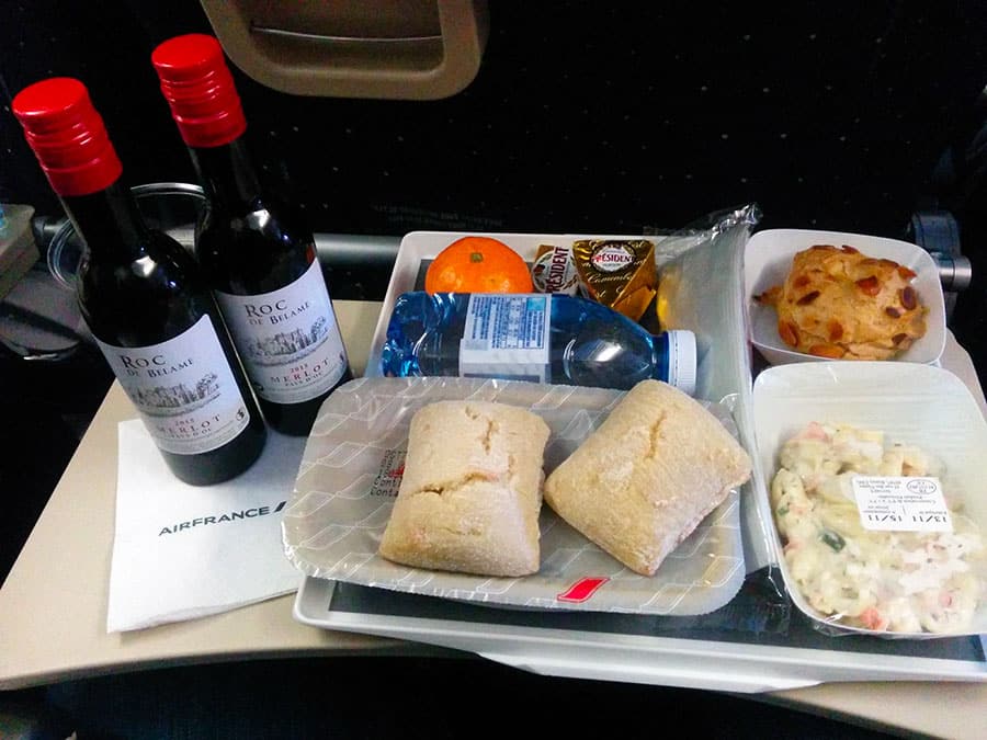 Plat proposé dans l'avion Airbus 380 Air France