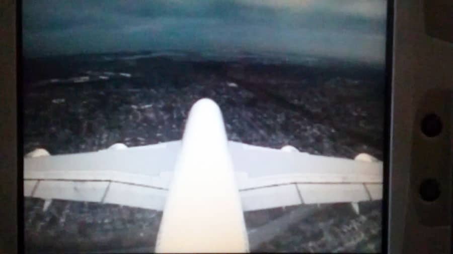 Vue de la caméra située au-dessus de l'Airbus 380