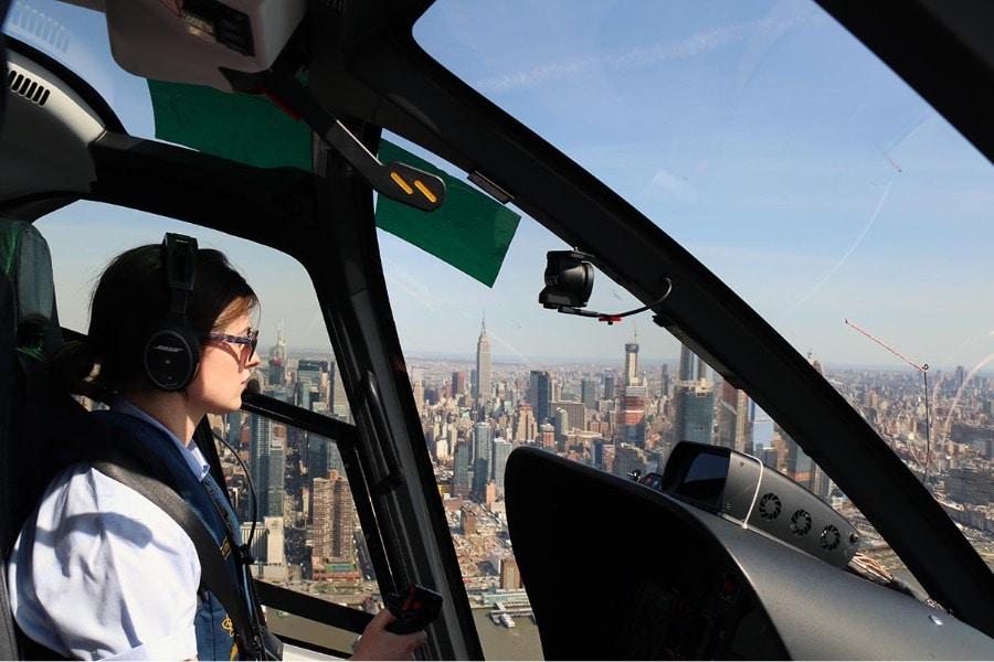Vue depuis un hélicoptère au-dessus de New York