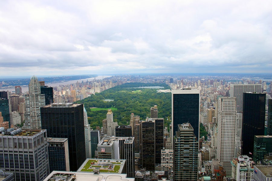 Vue de Central Park depuis le Top of the Rock avant les travaux
