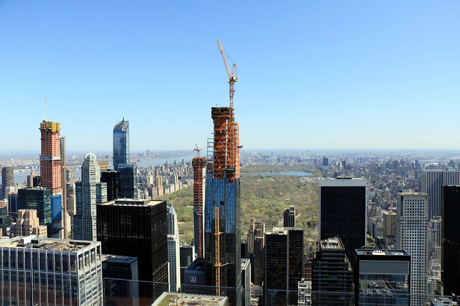 Vue de Central Park depuis le Top of the Rock à New York