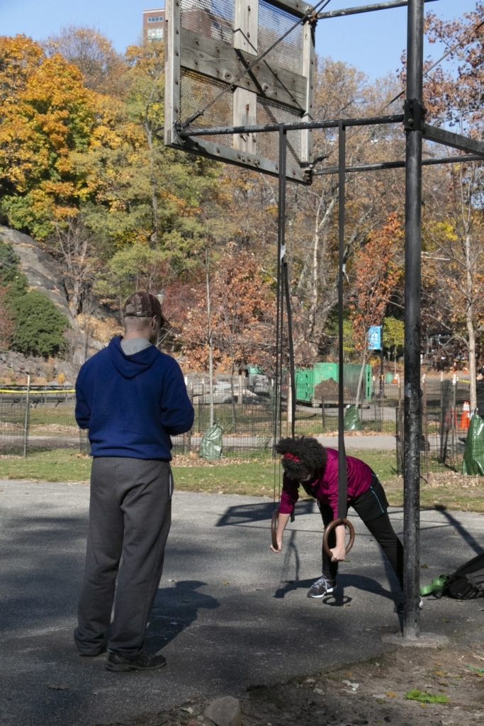 Sportifs dans Morningside Park à New York