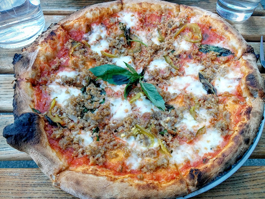 Pizza du restaurant Babbalucci situé dans le quartier Harlem à New York