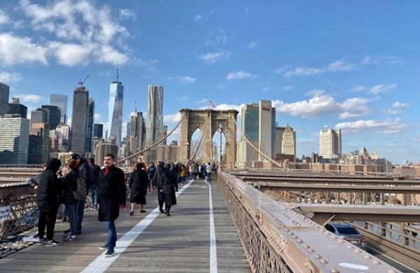 Traversée du pont de Brooklyn