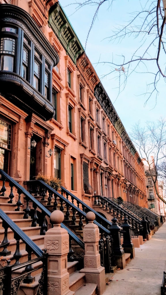 Plusieurs habitations dans une rue à Harlem à New York