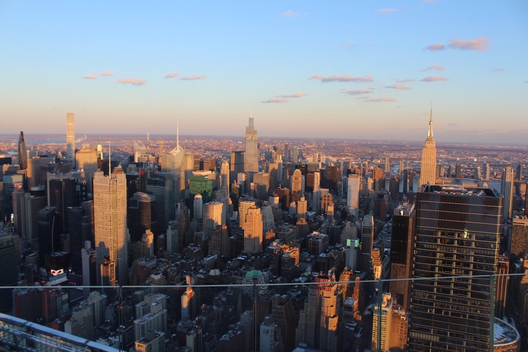 Vue au coucher de soleil depuis The Edge